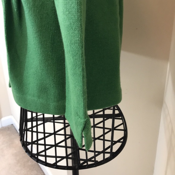 J.Crew Collection Green Cashmere-Blend Double-Breasted Sweater w/ Rhinestone But - Picture 4 of 15